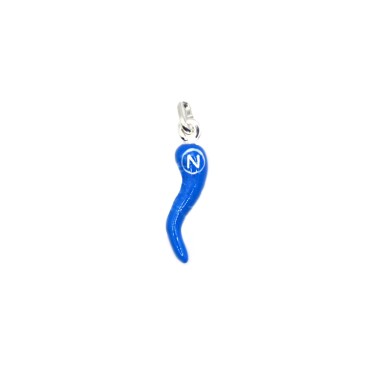 Blue enamelled horn with...