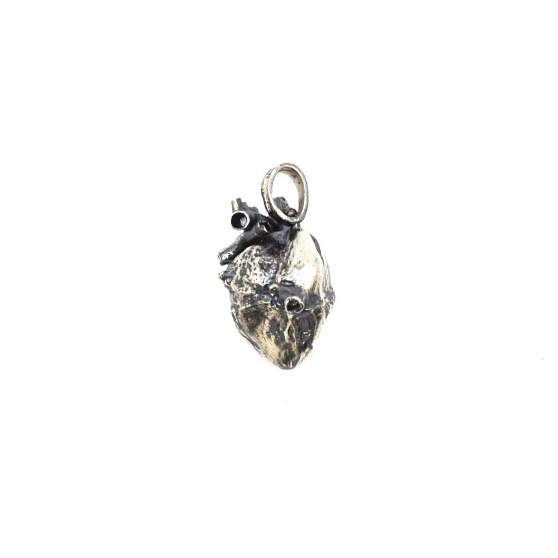 Anatomical heart pendant burnished...