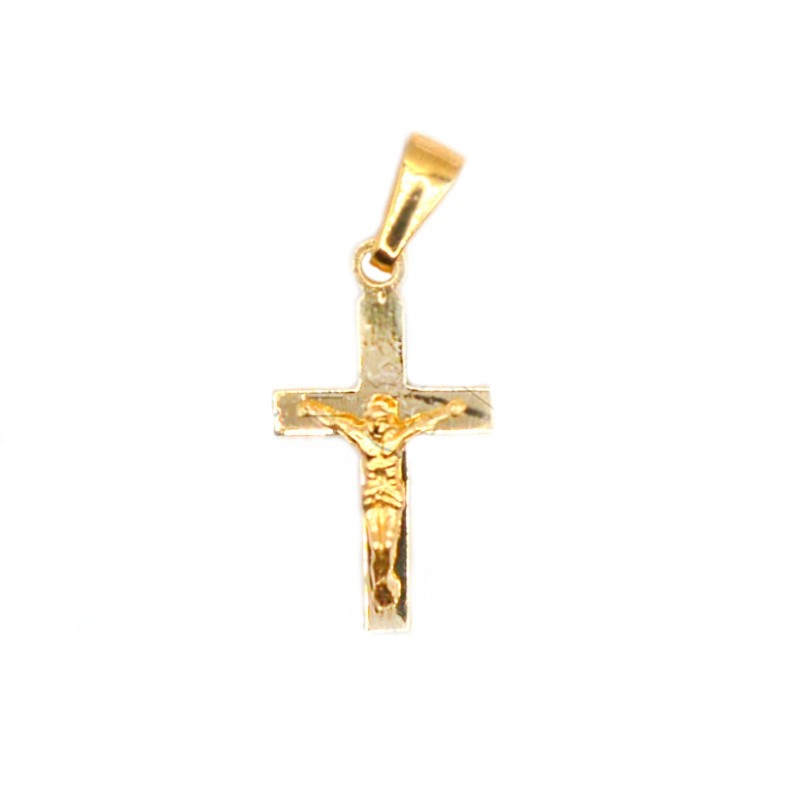 Plate cross pendant with christ...