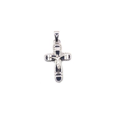 Striped cross pendant with...