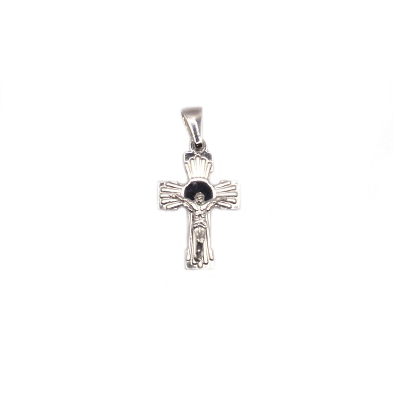 Satin cross pendant, striped with...