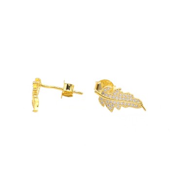 Leaf stud earrings with...