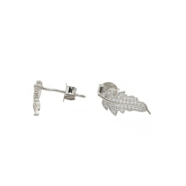 Leaf stud earrings with...