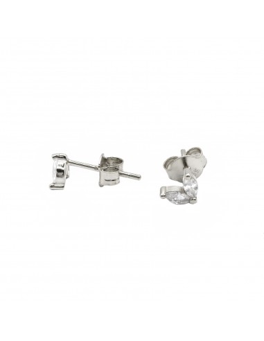 2 Petal Cubic Zirconia Spool Stud...