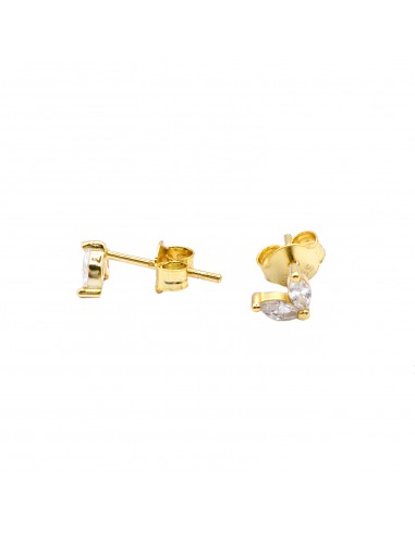 2 Petal Cubic Zirconia Spool Stud...