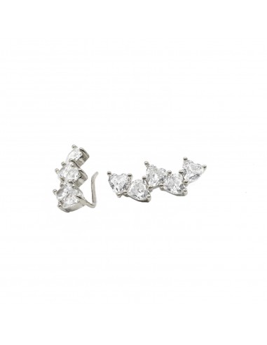 White zirconia heart earrings with...