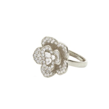 White zirconia camellia...