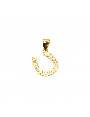 White zirconia horseshoe pendant with...