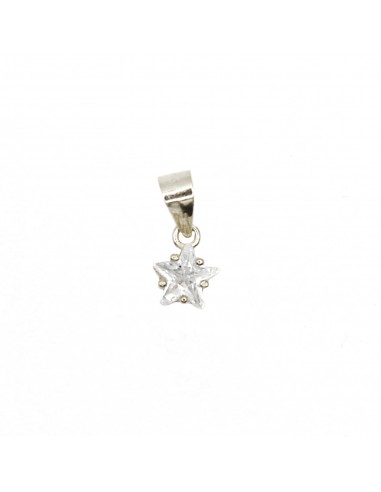 6mm White Star Zircon 5 Prong Pendant...