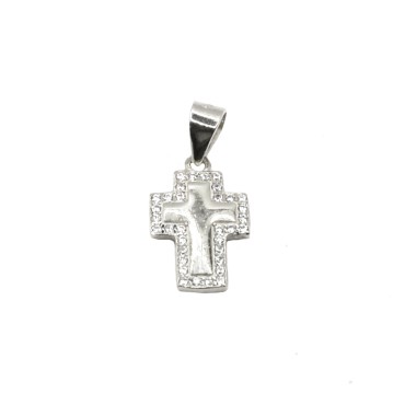 Cross pendant with white...