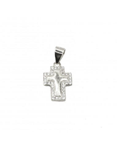 Cross pendant with white zirconia...