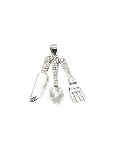 Pendant with white semi-zircon fork...