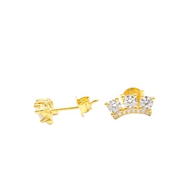 3-point stud earrings with...