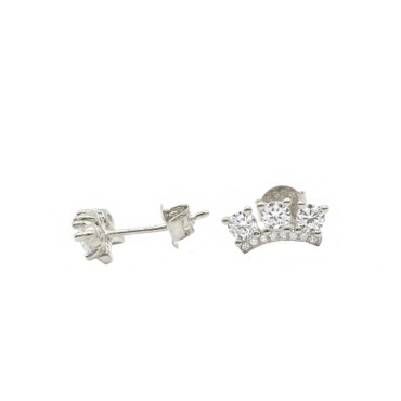 3-point stud earrings with...