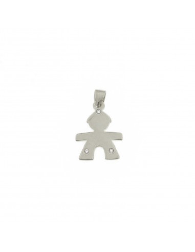 White gold plated child pendant with...