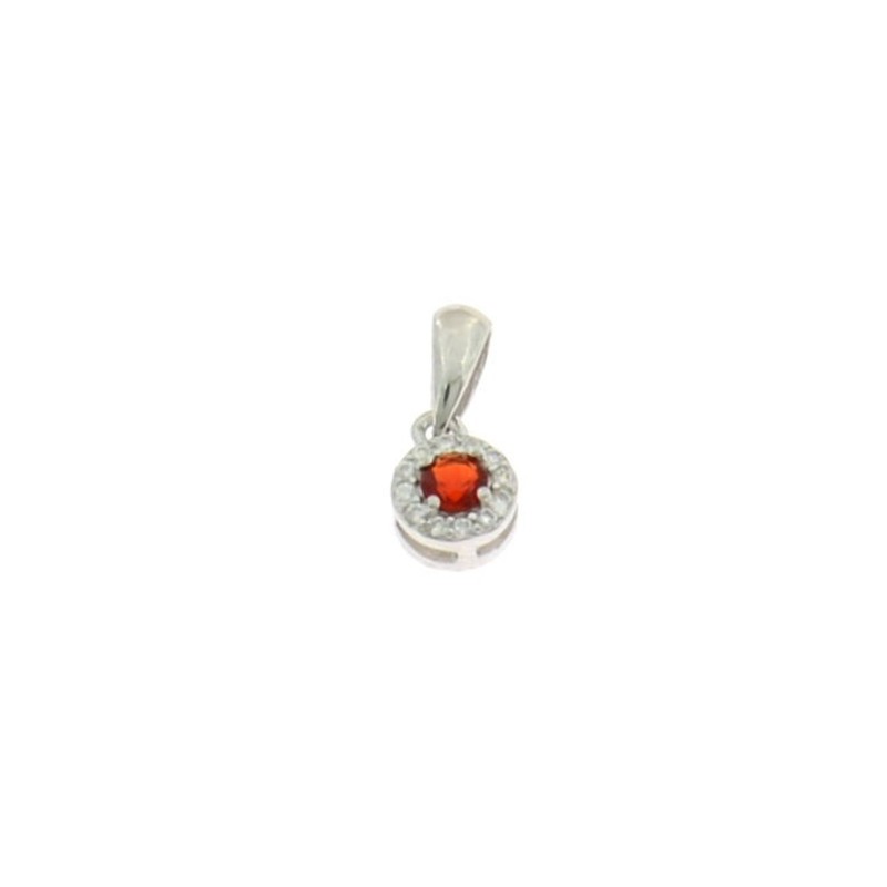 Red light point pendant on white gold...