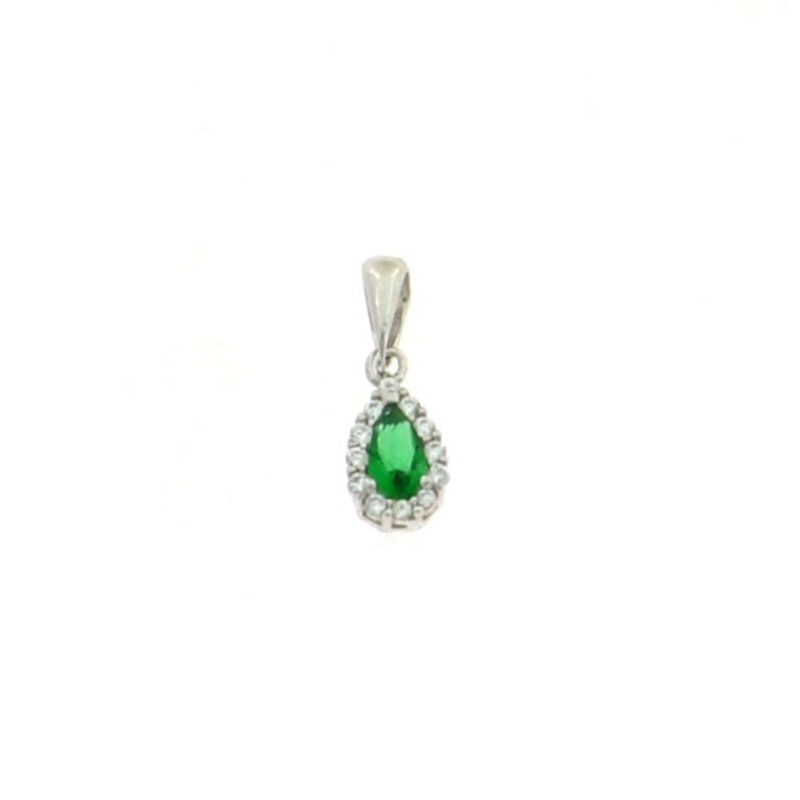 Green drop zircon pendant 5x7 mm. on...