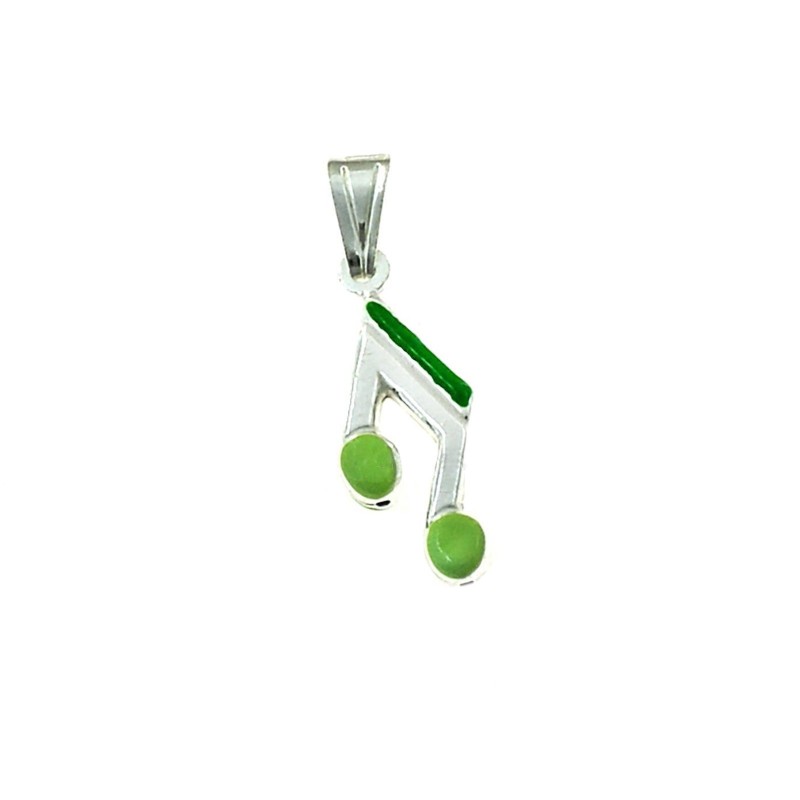 Green enamel paired musical note...