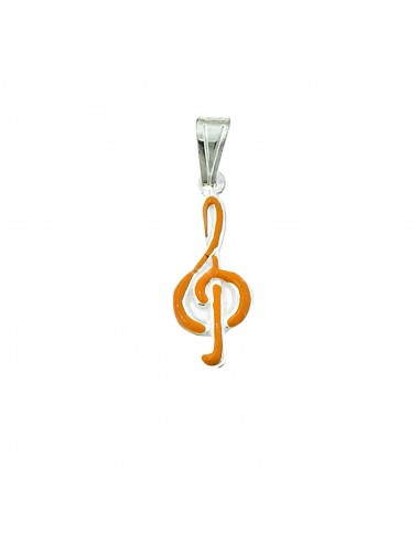 Treble clef pendant coupled with...