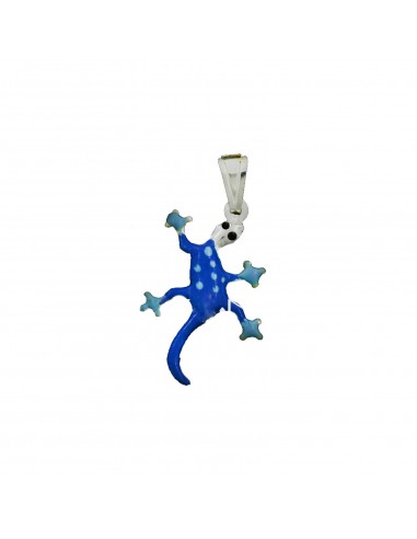 Blue and light blue enameled gecko...