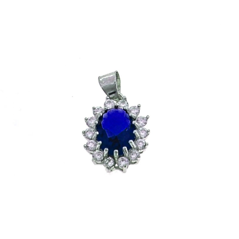 10x12 mm pendant with oval blue...