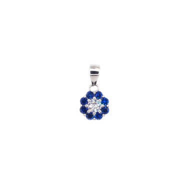 Flower pendant with blue...