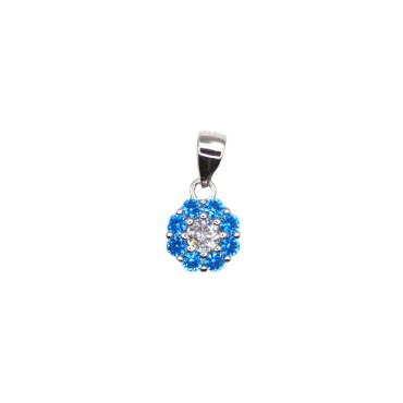 Flower pendant with blue...