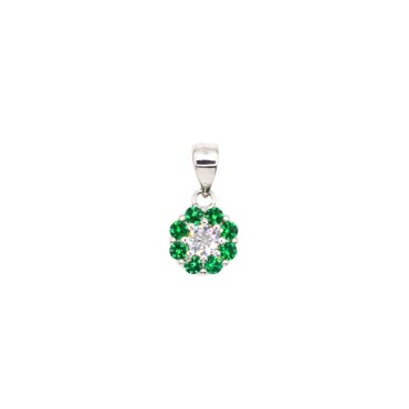 Flower pendant with green...