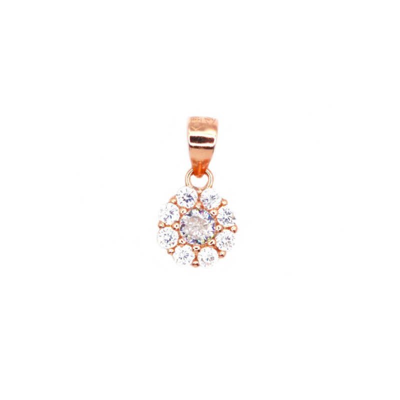 White zircon flower pendant with...