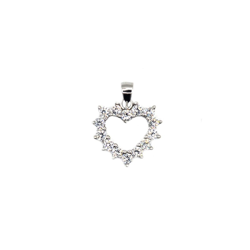 White gold plated white zircon heart...