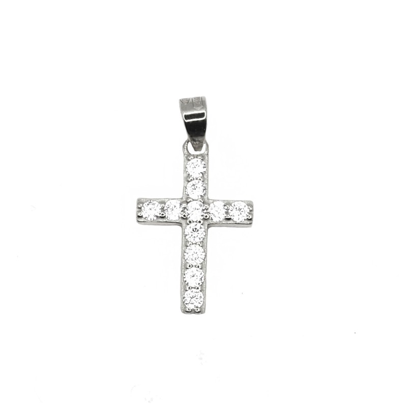 White gold plated cross pendant of...