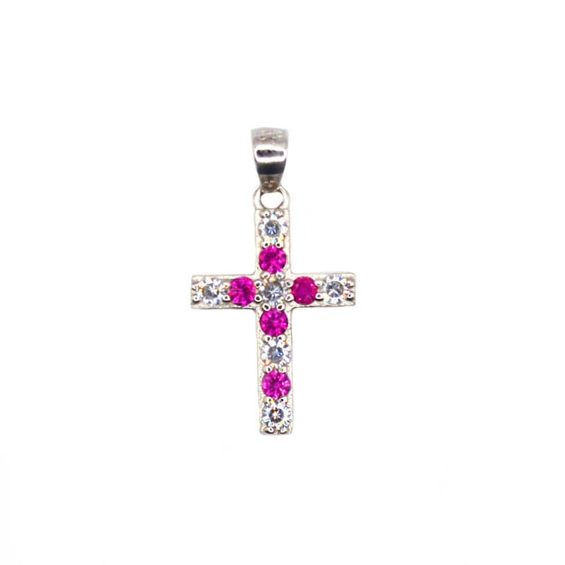 White gold plated cross pendant of...