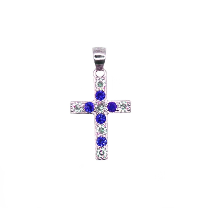 White gold plated cross pendant of...