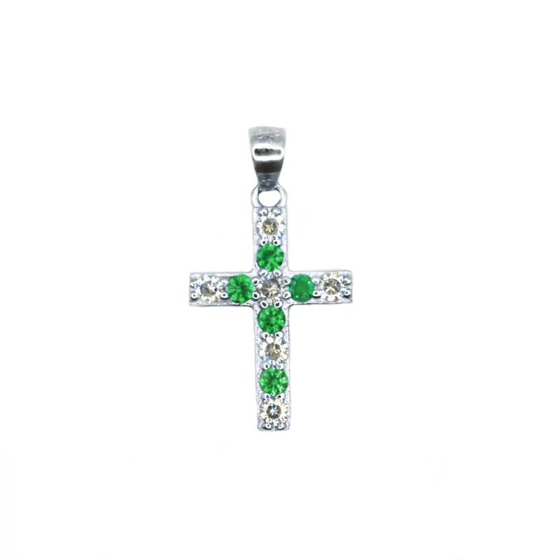 White and green zirconia cross...