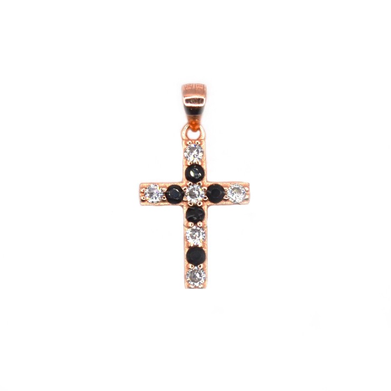 Cross pendant of white and black...