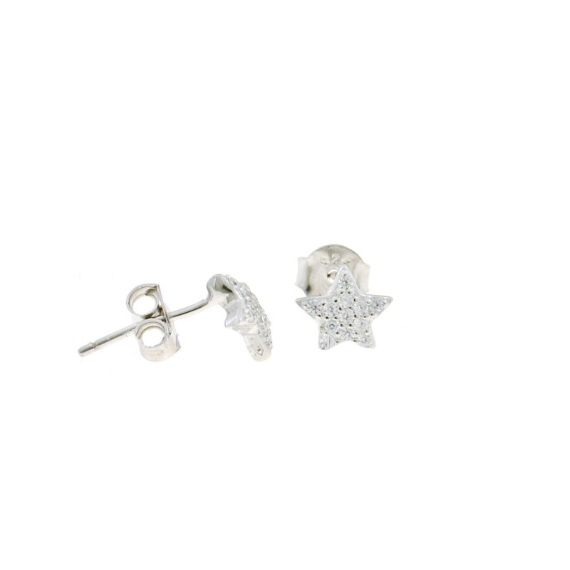 Star lobe earrings in white...