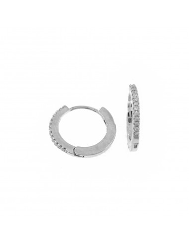 Hoop earrings with white zircons with...