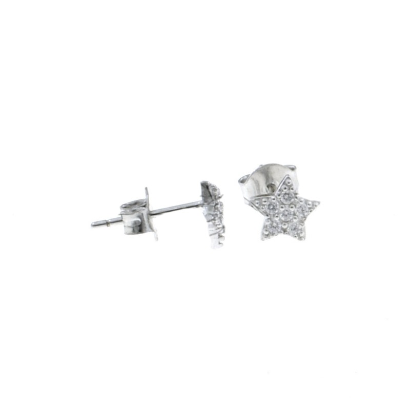 Star lobe earrings in white...