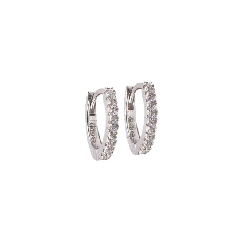 Zircon hoop earrings ø 14 mm with...