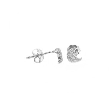 Moon lobe earrings with...