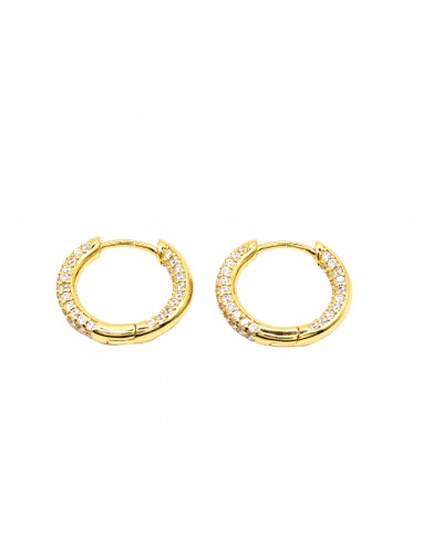 Hoop earrings with external zirconia...