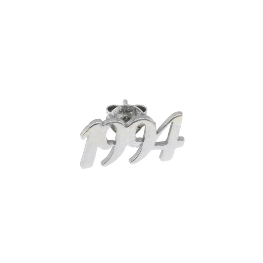 Single ear lobe earring with white gold plated snap attachment in 925 silver