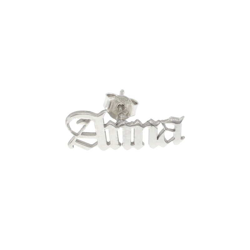 Single lobe earring with gothic name...