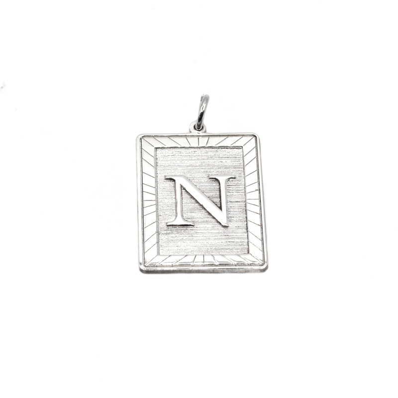 Satin and polished plate pendant with...