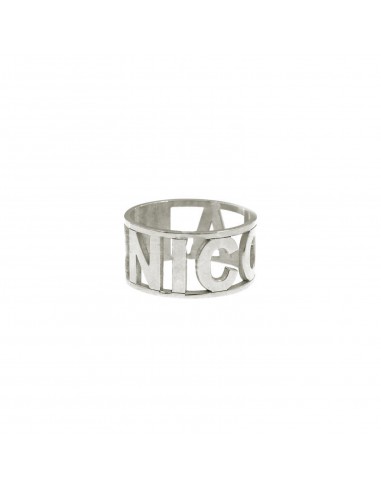 Perforated band ring with white gold...