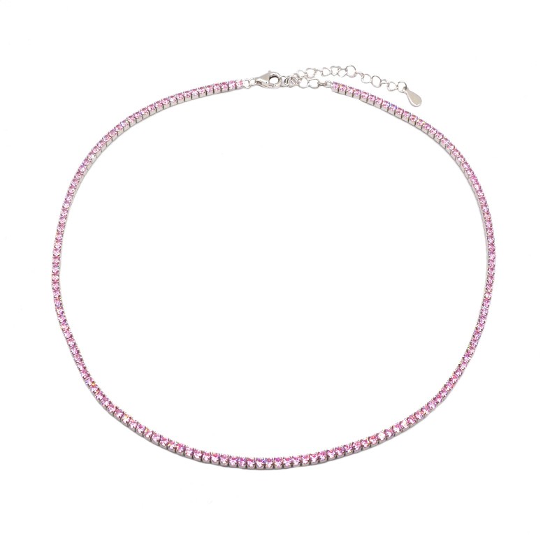 925 silver white gold plated pink...