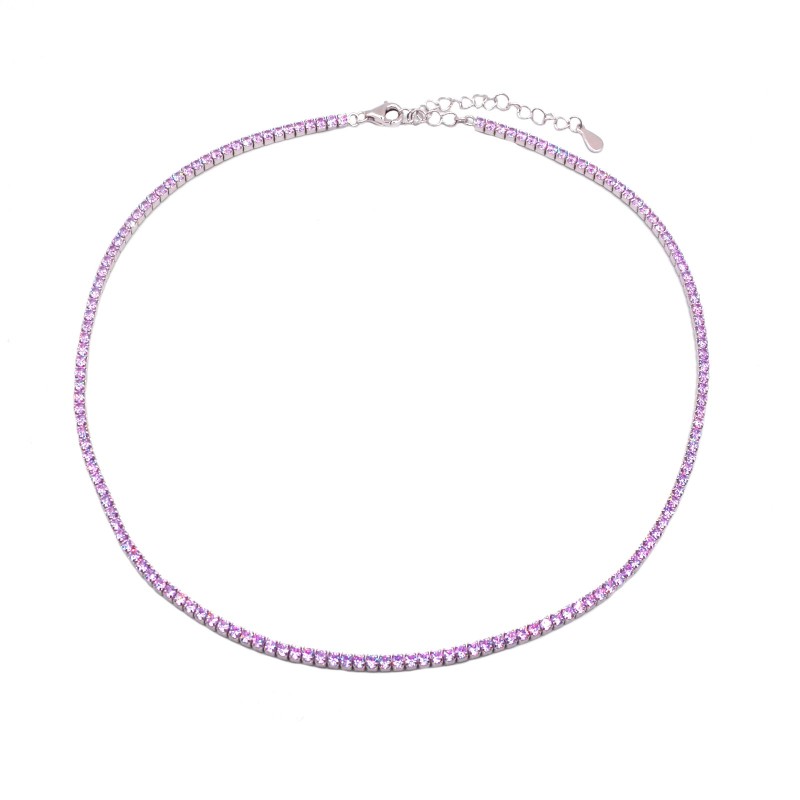 925 silver white gold plated lilac...