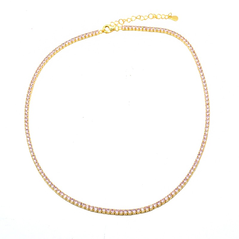 925 silver yellow gold plated pink...