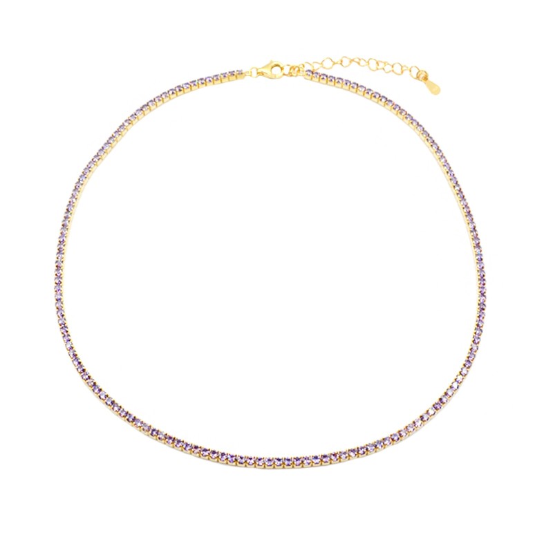 925 silver yellow gold plated lilac...