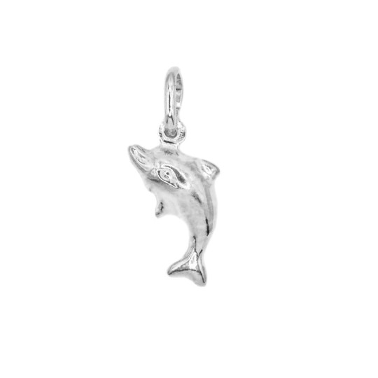 Dolphin pendant coupled in 925 white silver